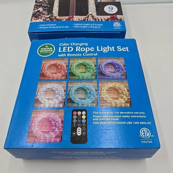 Winter Wonder‎ Lane 9' Color Changing LED Rope Light with Remote Control 2 Boxes - Picture 8 of 10